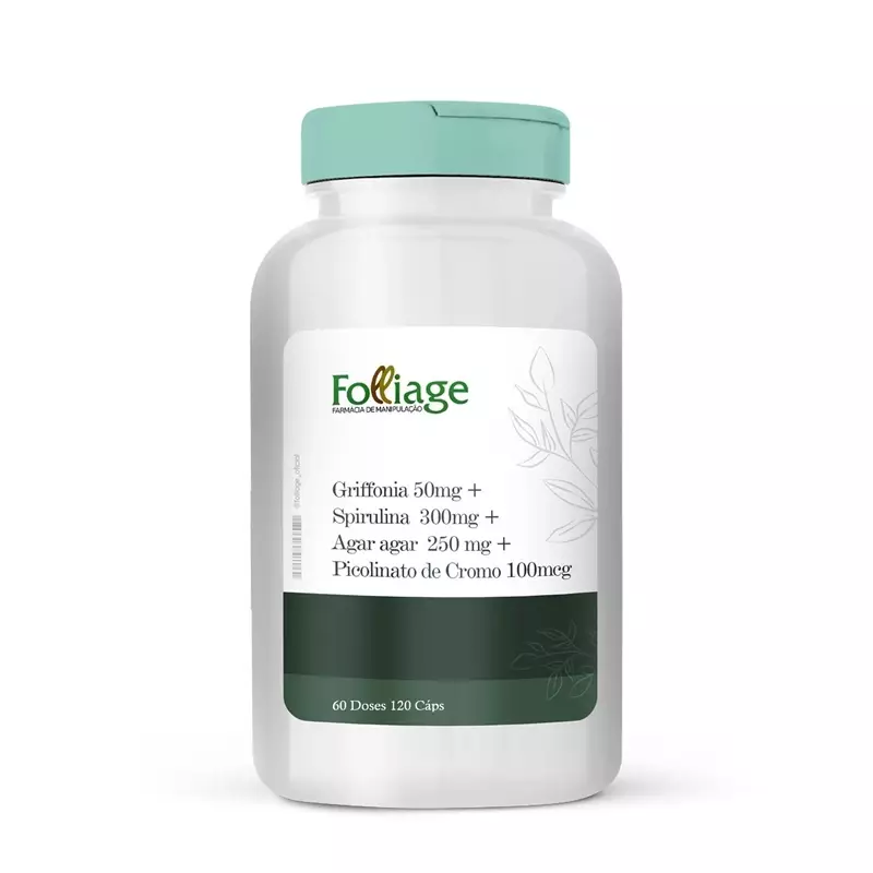 Griffonia + Spirulina + Agar agar + Picolinato de Cromo 120 Cápsulas (60 Doses)